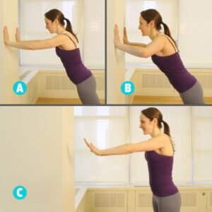 wall push up exerice size for breasr 